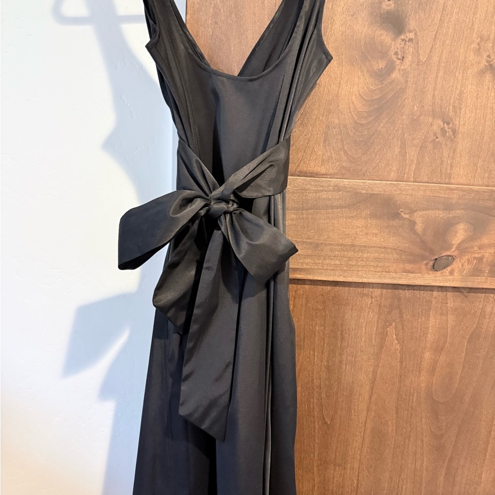 Elegant Black LTD Midi Dress ~ feels like Taffeta ~ Size Small